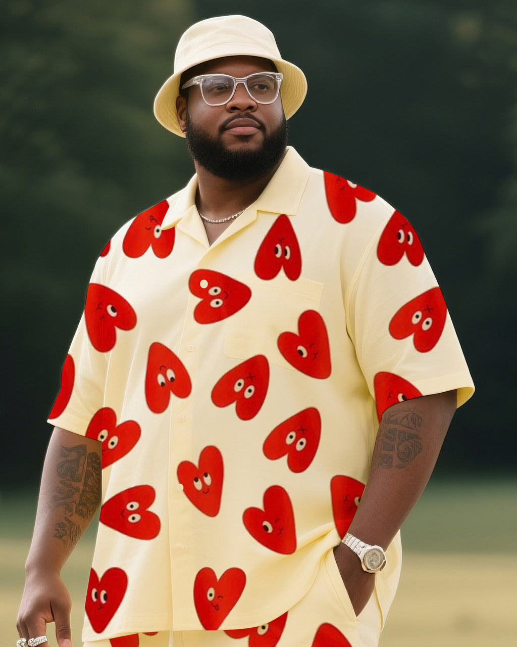 Big & Tall Graphic T-Shirt Pants Set for big men view 2