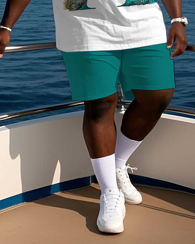 Big & Tall Graphic T-Shirt Shorts Set for big men view 2