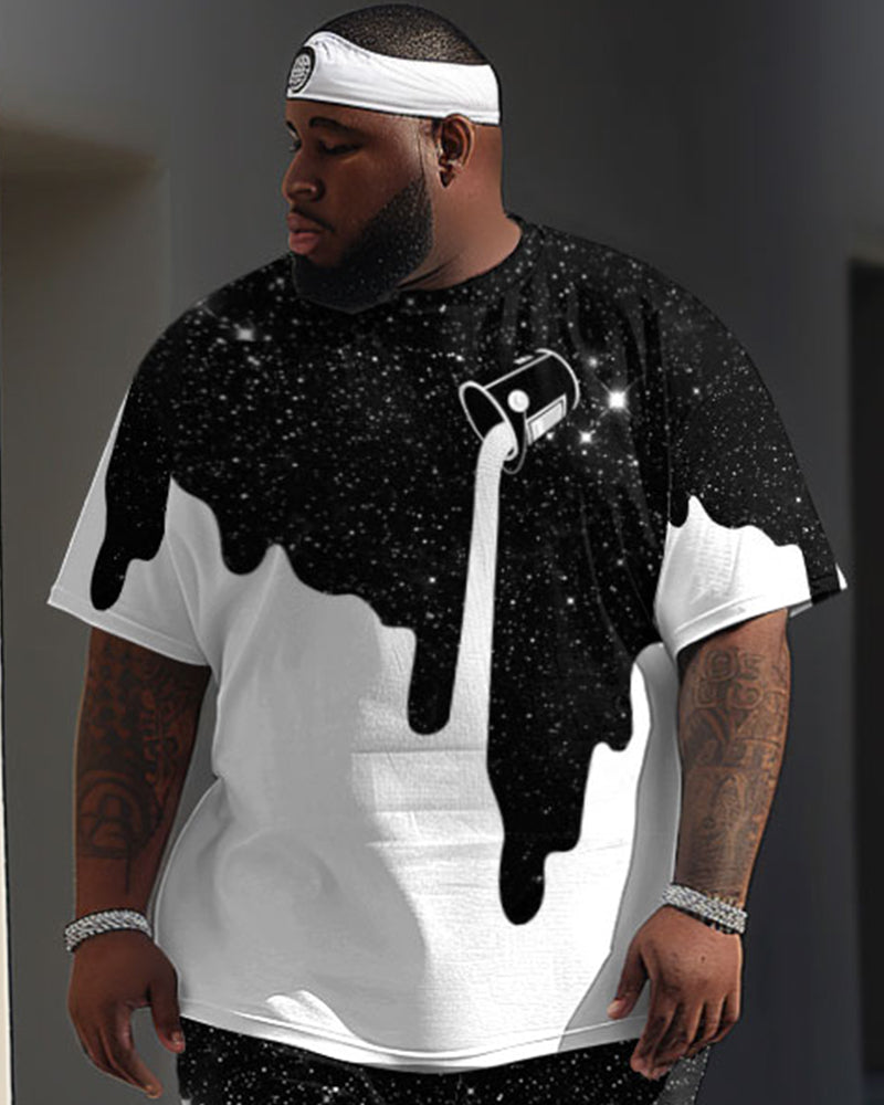 Big & Tall Graphic Streetwear T-Shirt Pants Set for big men view 2