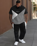 Big & Tall Colorblock T-Shirt Pants Set for big men view 1