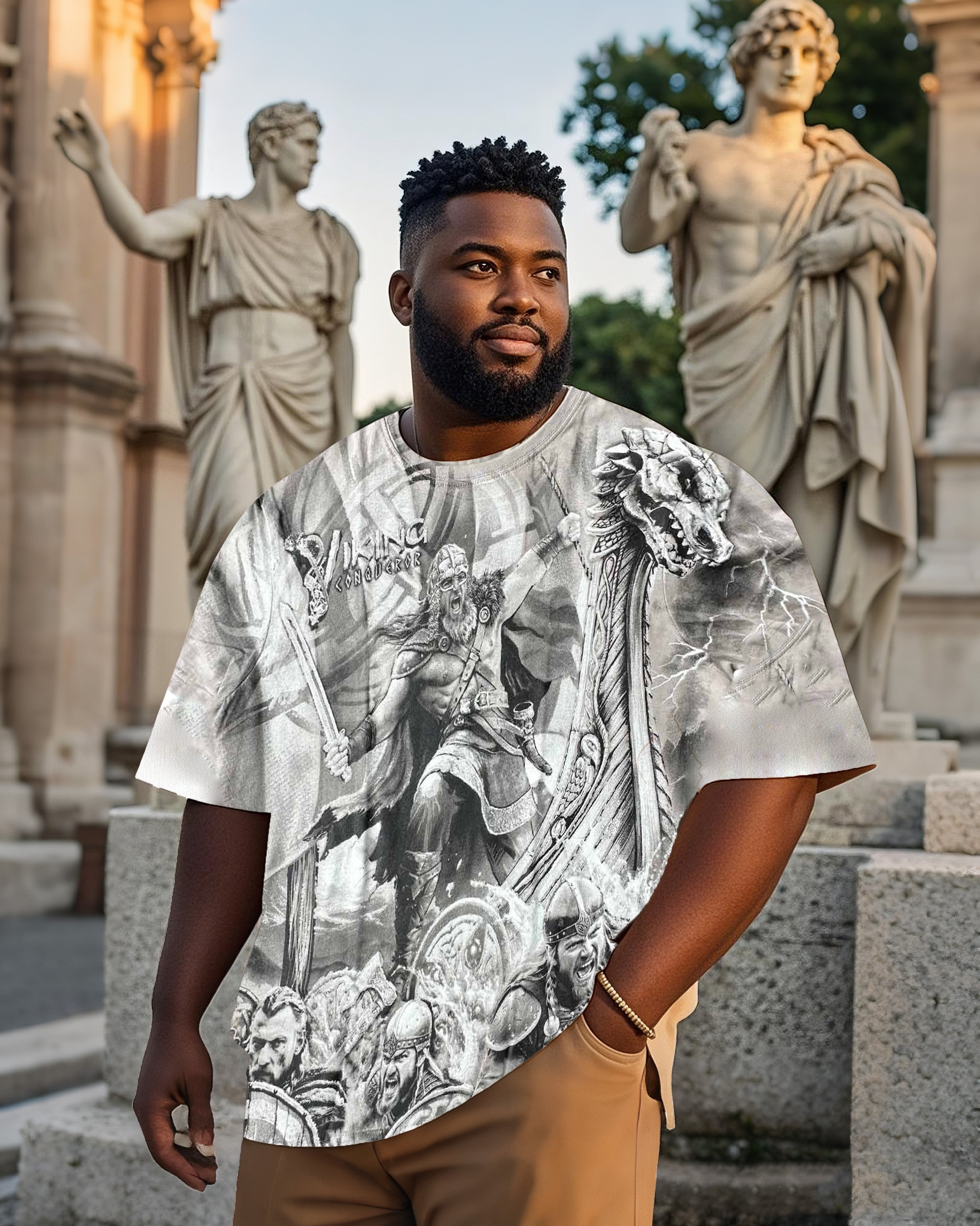 Big & Tall Gray Graphic T-Shirt for big men view 1