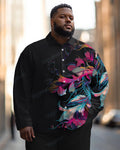 Big & Tall Graphic Floral Long Sleeve Shirt for big men