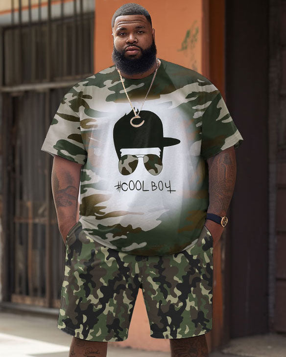 Big & Tall Graphic Camouflage Two-piece Set for big men view 1