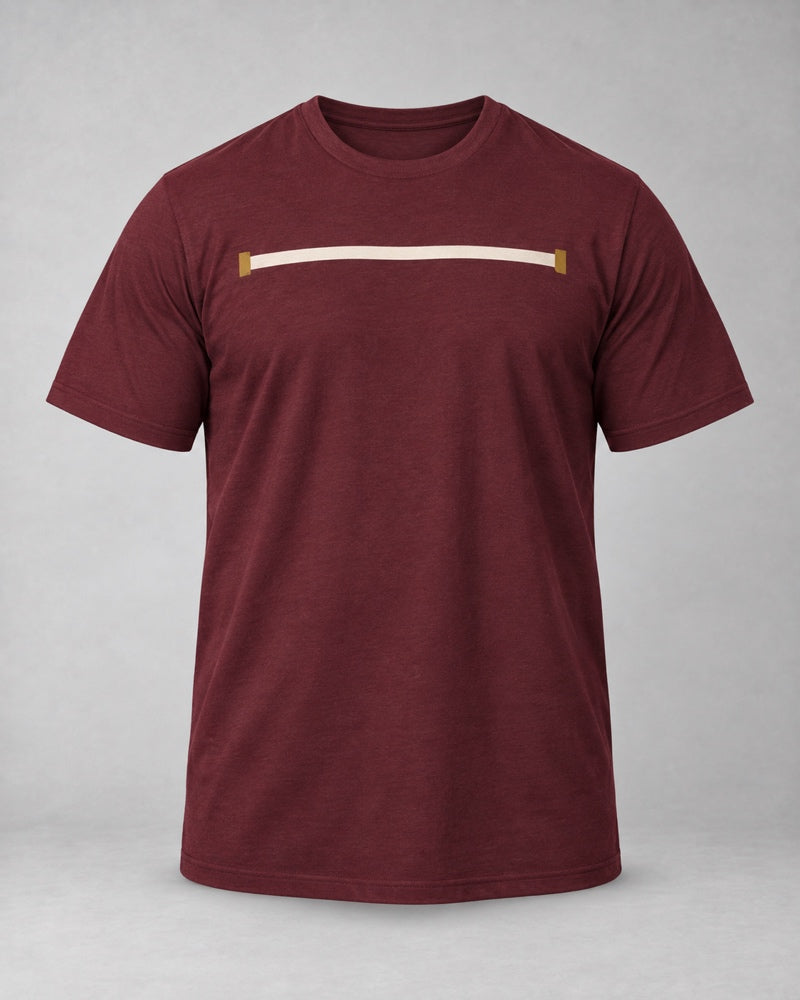 Burgundy Brass Quiet Span T-shirt only, front product view