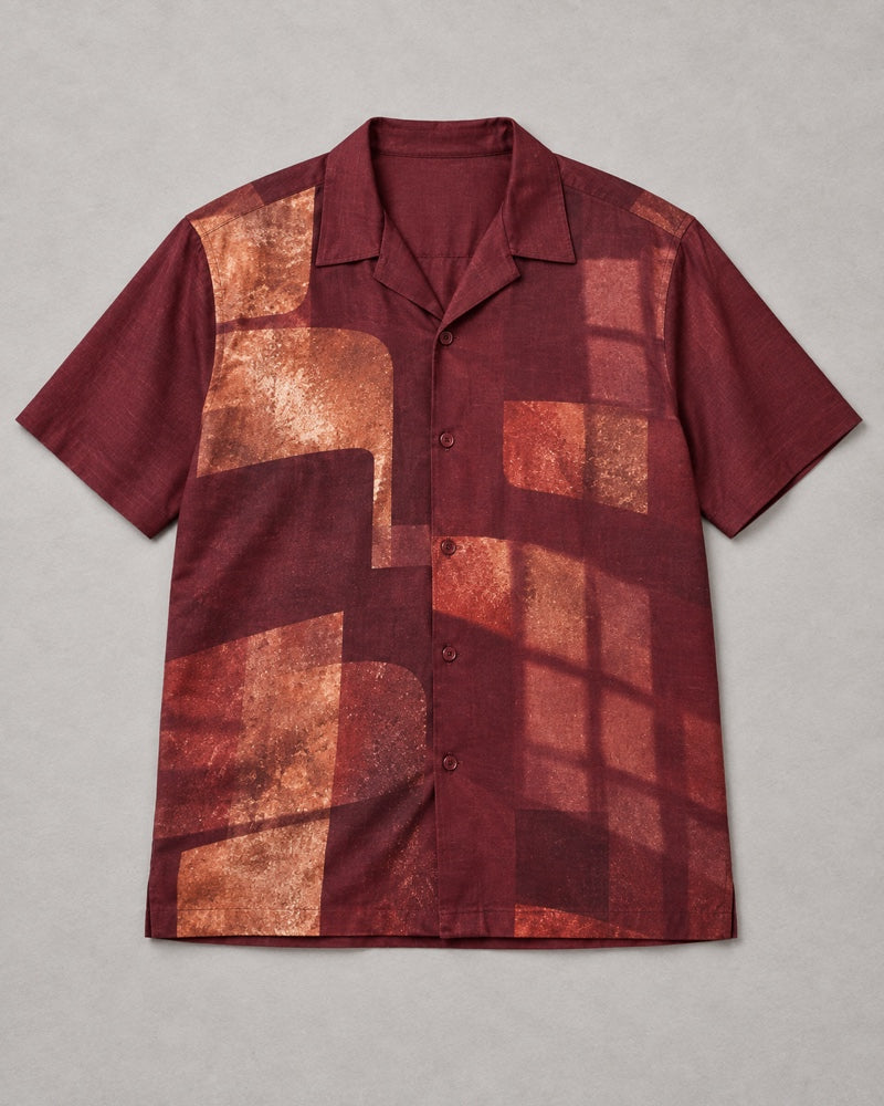 Burgundy Copper Ceramic Glaze Shadow pocket-free shirt only, front product view