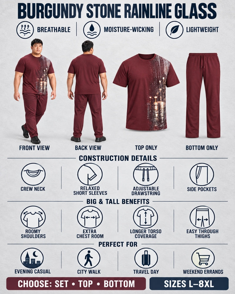 Burgundy Stone Rainline Glass front and back, construction, fit, occasions and Set Top Bottom buying guide