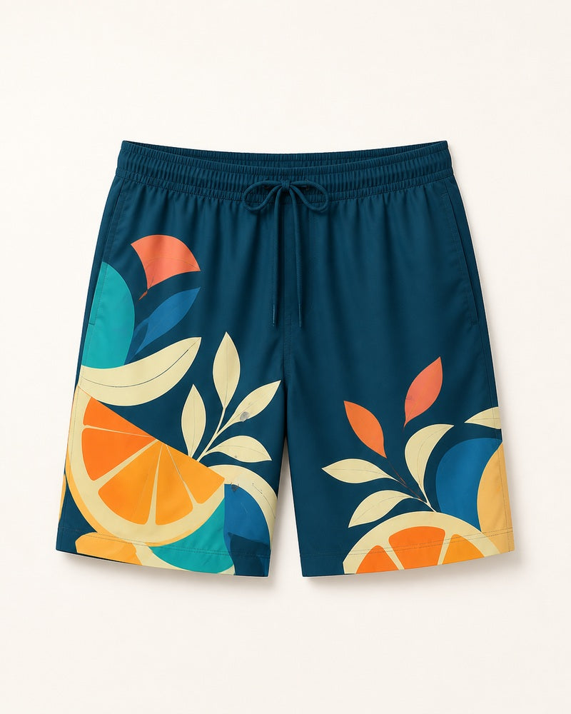 Citrus Tide big and tall knee-length shorts only, front product view