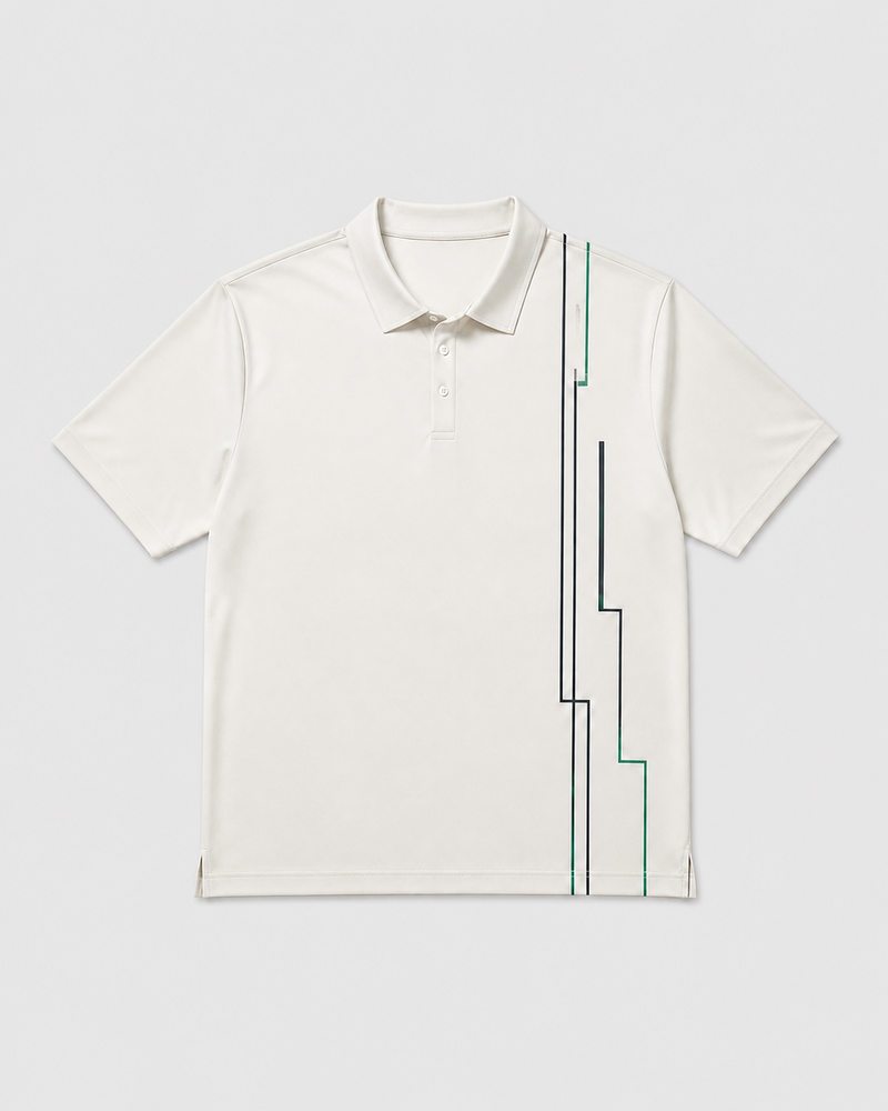 Cloudline Frame big and tall off-white short-sleeve polo shirt, front view