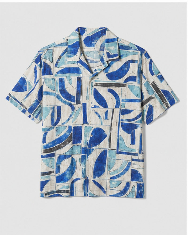 Coastal Tile Rhythm pocket-free big and tall shirt only, front product view