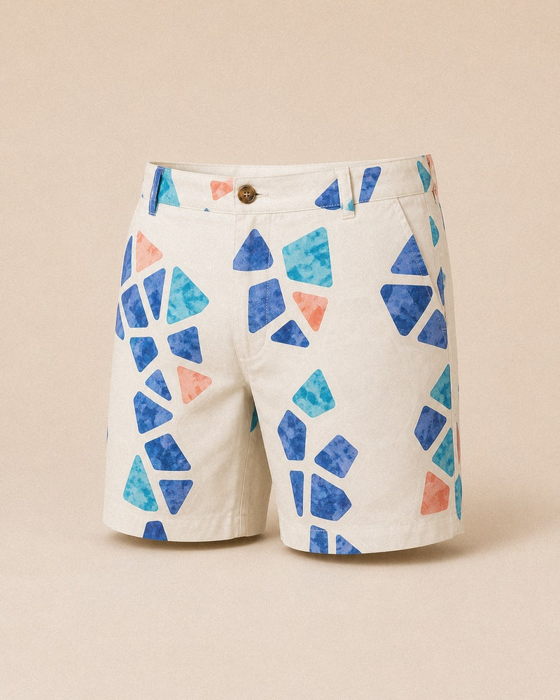 Cobalt Pool Mosaic big and tall shorts only, front product view