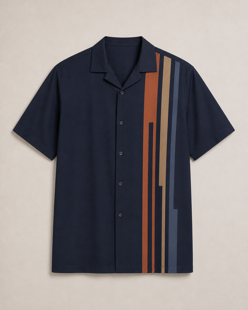 Copper Ledger pocket-free big and tall camp-collar short-sleeve shirt only, front product view