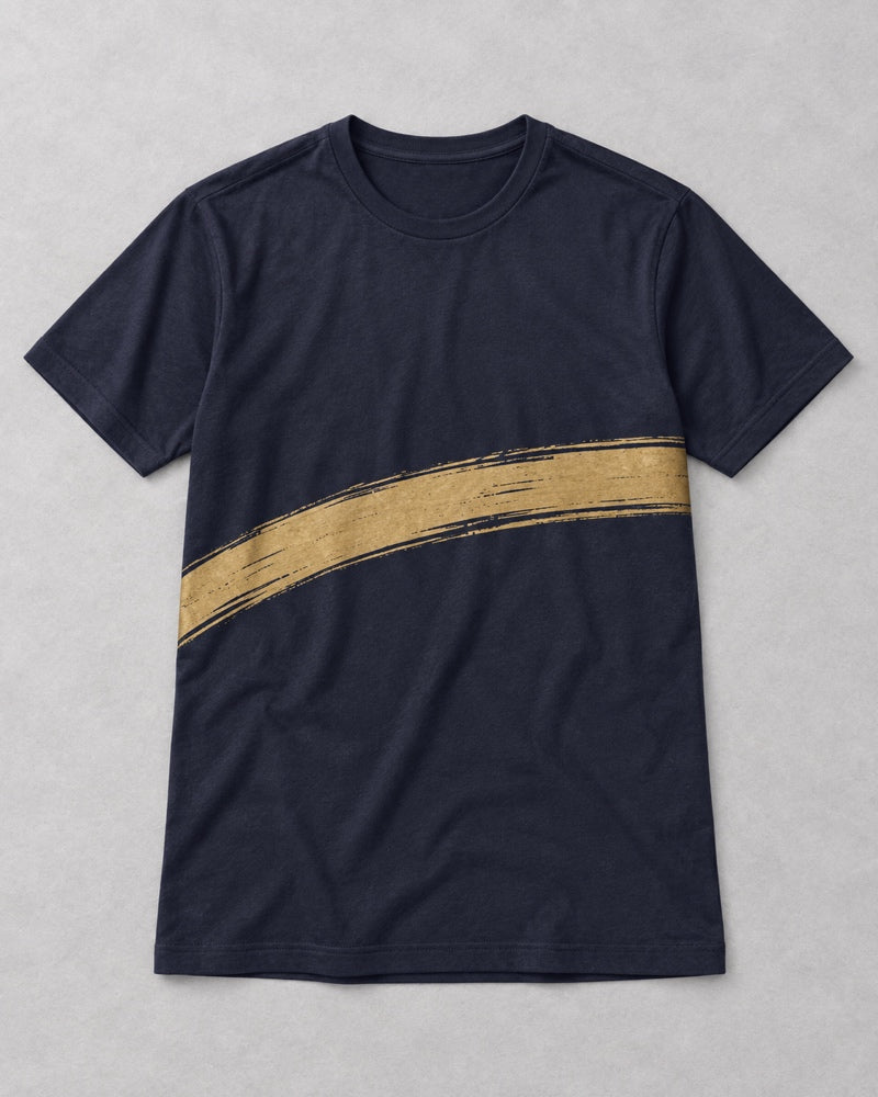 Deep Navy Brass Offset Sweep T-shirt only, front product view