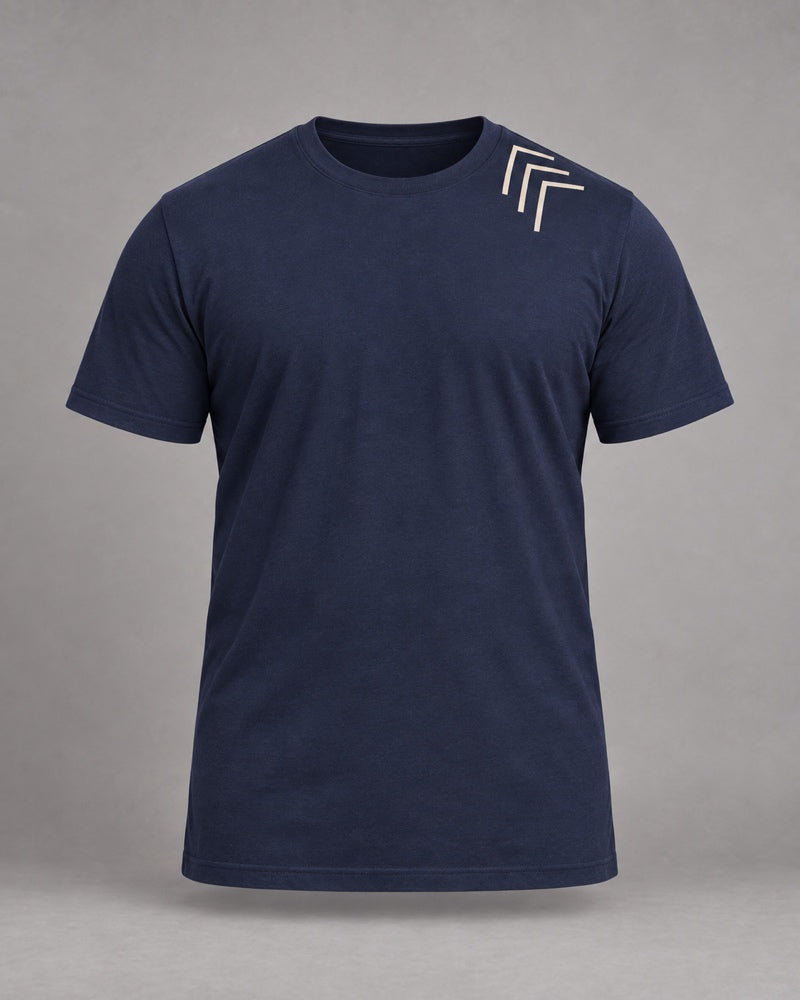 Deep Navy Oat Corner Gauge T-shirt only, front product view