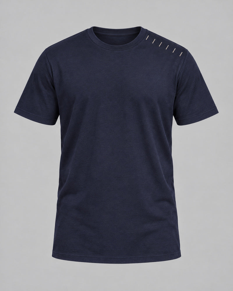 Deep Navy Oat Meridian Notch T-shirt only, front product view