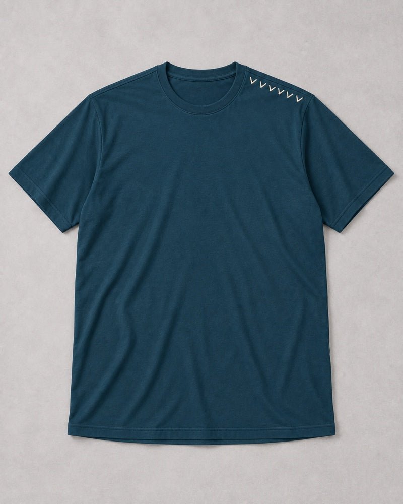 Deep Teal Oat Northline Ticks T-shirt only, front product view