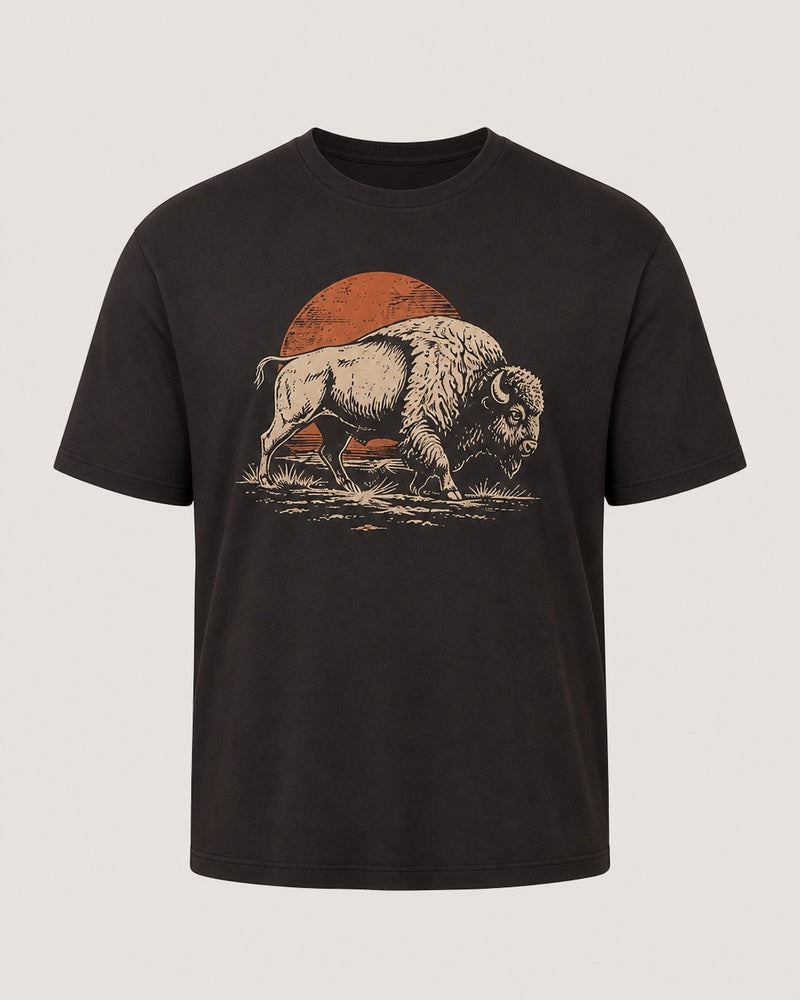 Dustland Bison big and tall graphic T-shirt only, front product view
