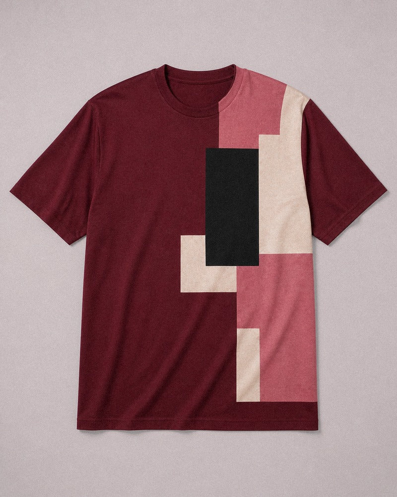 Garnet Paper Grid big and tall t-shirt only, front product view