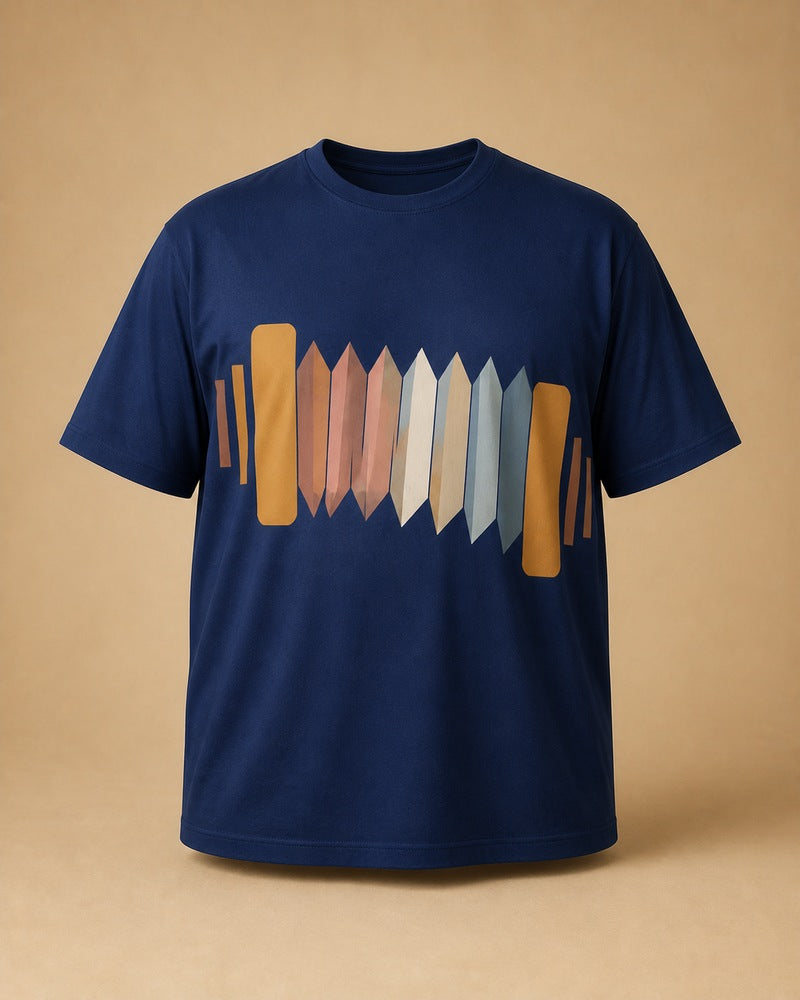 Indigo Accordion Signal big and tall t-shirt only, front product view