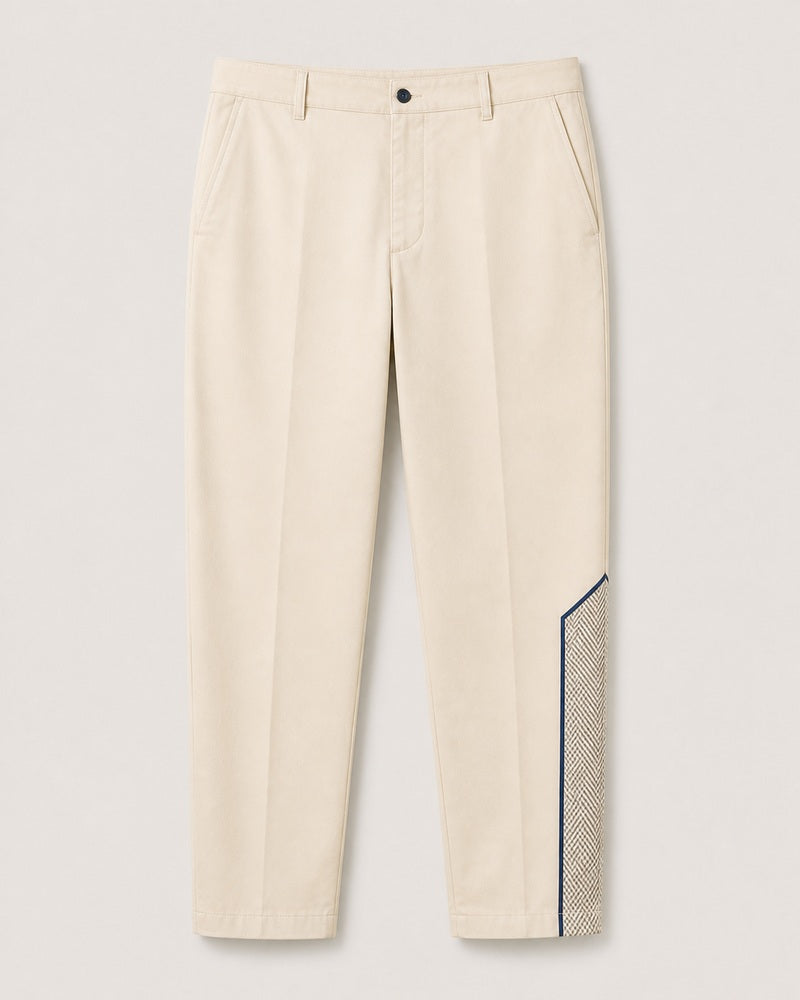 Ivory Chevronline big and tall full-length pants only, front product view