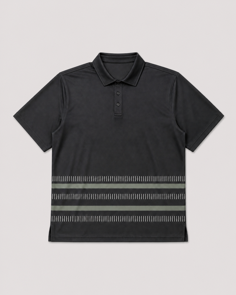 Jade Interval big and tall charcoal short-sleeve polo shirt, front view