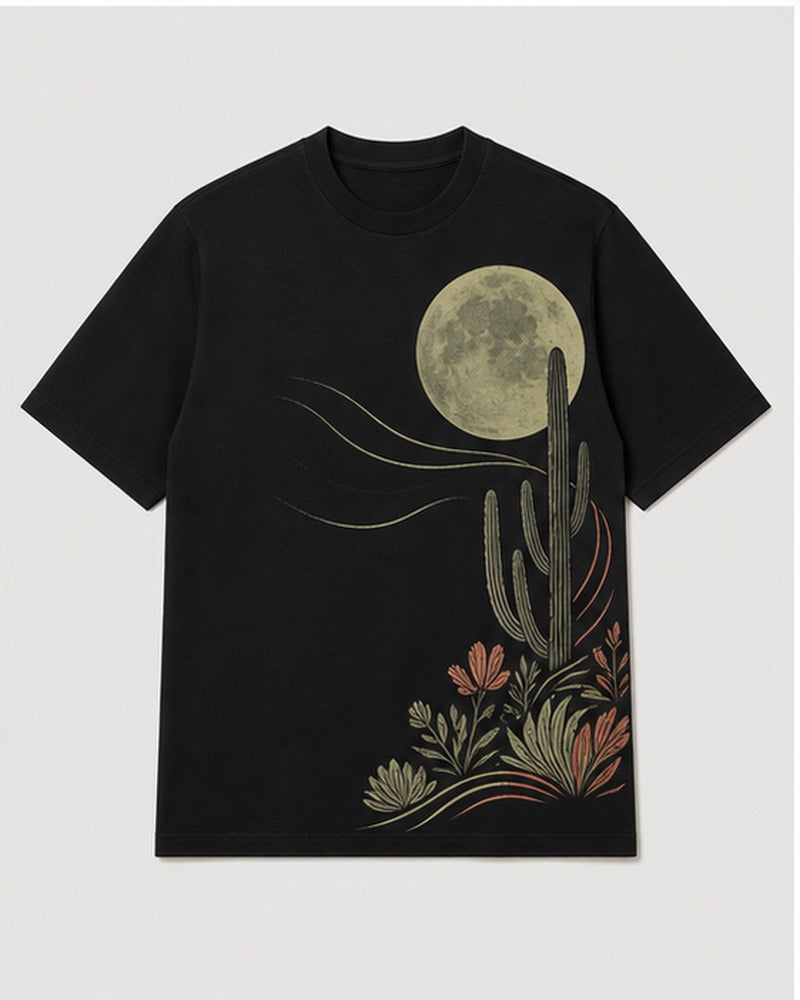 Lunar Cactus Drift big and tall t-shirt only, front product view