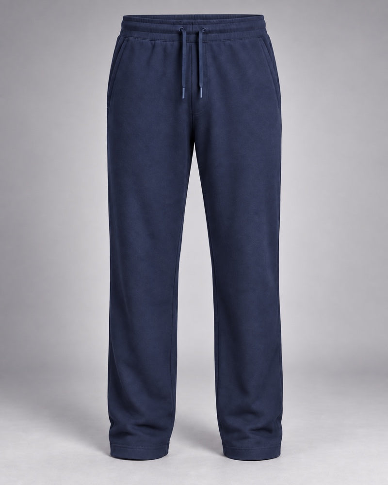 Midnight navy straight pants only, front product view