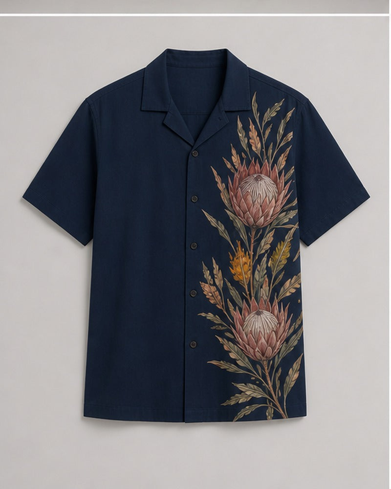 Midnight Protea pocket-free big and tall shirt only, front product view
