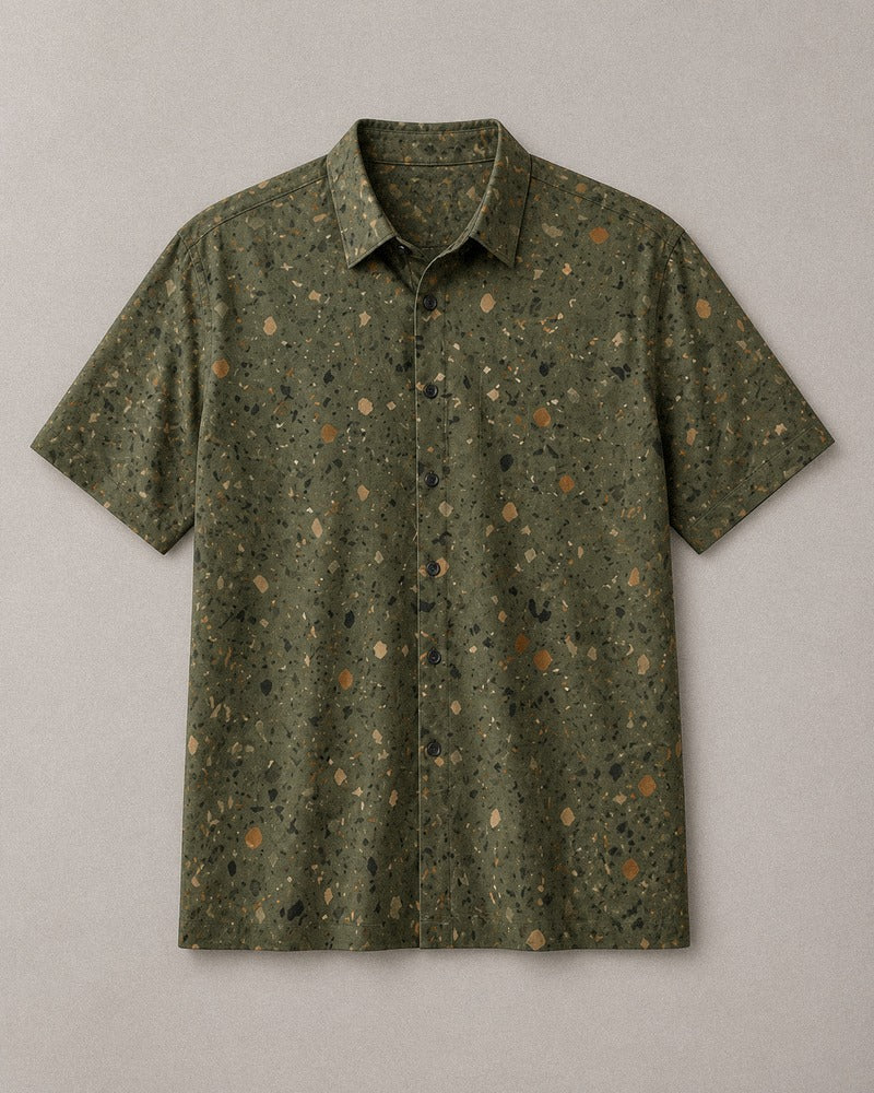 Moss Terrazzo Field big and tall shirt only, front product view