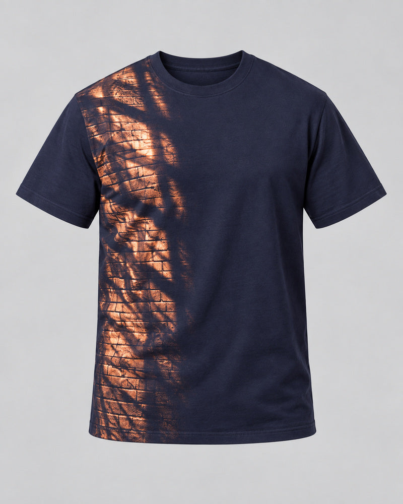 Navy Copper Brick Reflection T-shirt only, front product view