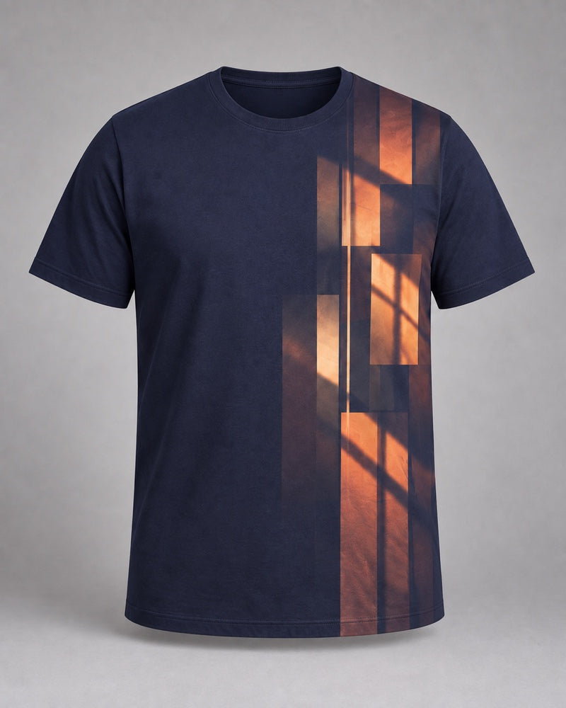 Navy Copper Library Shadow T-shirt only, front product view