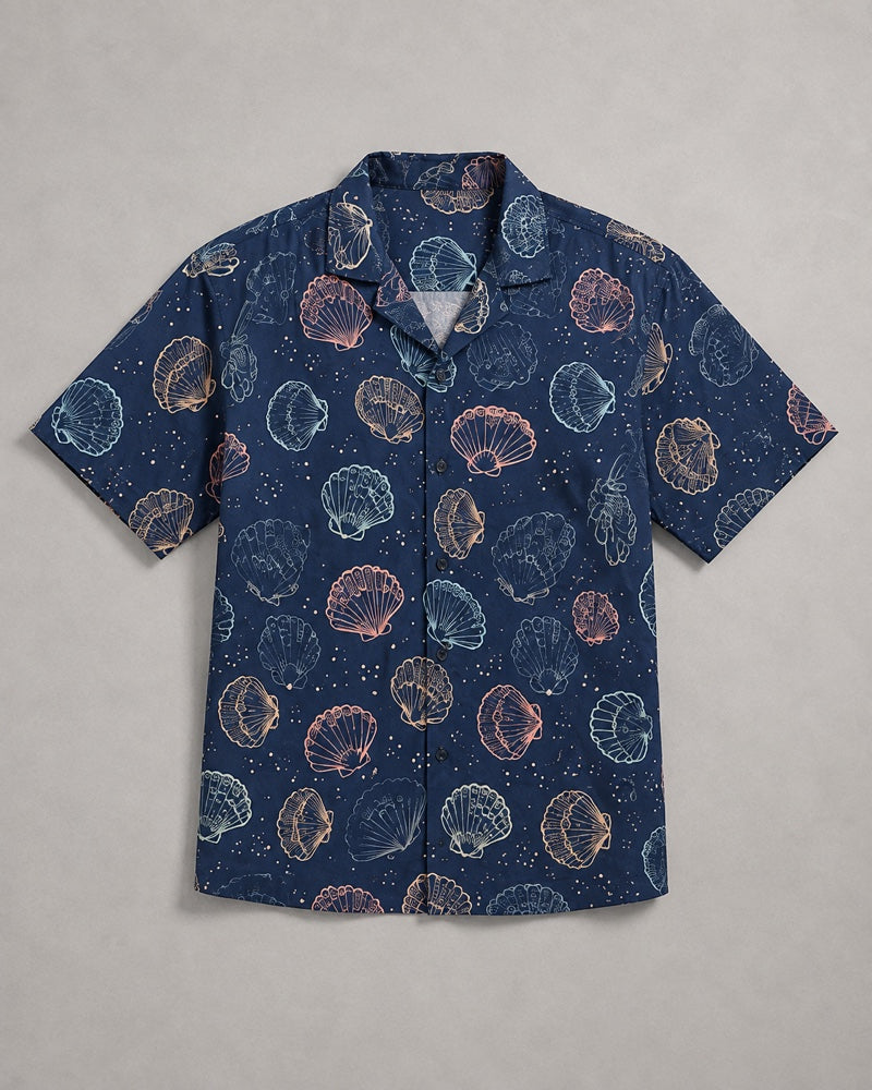 Navy Guava Shell Ledger pocket-free shirt only, front product view