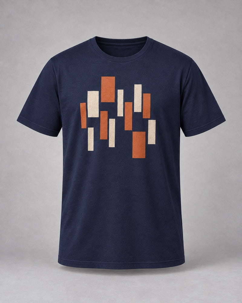 Navy Rust Deco Relay T-shirt only, front product view