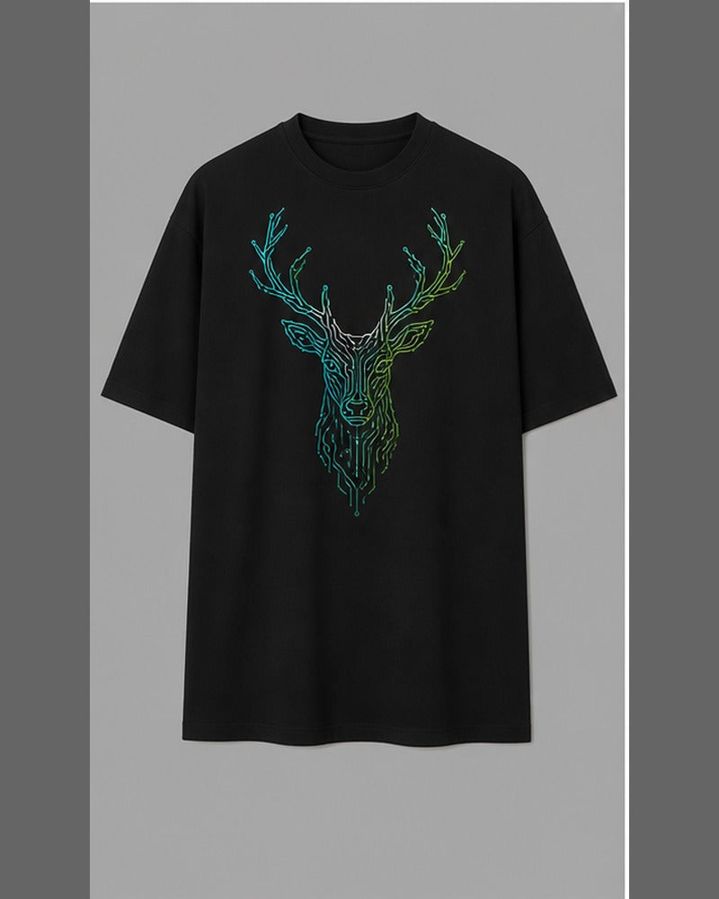 Neon Stag Circuit big and tall t-shirt only, front product view