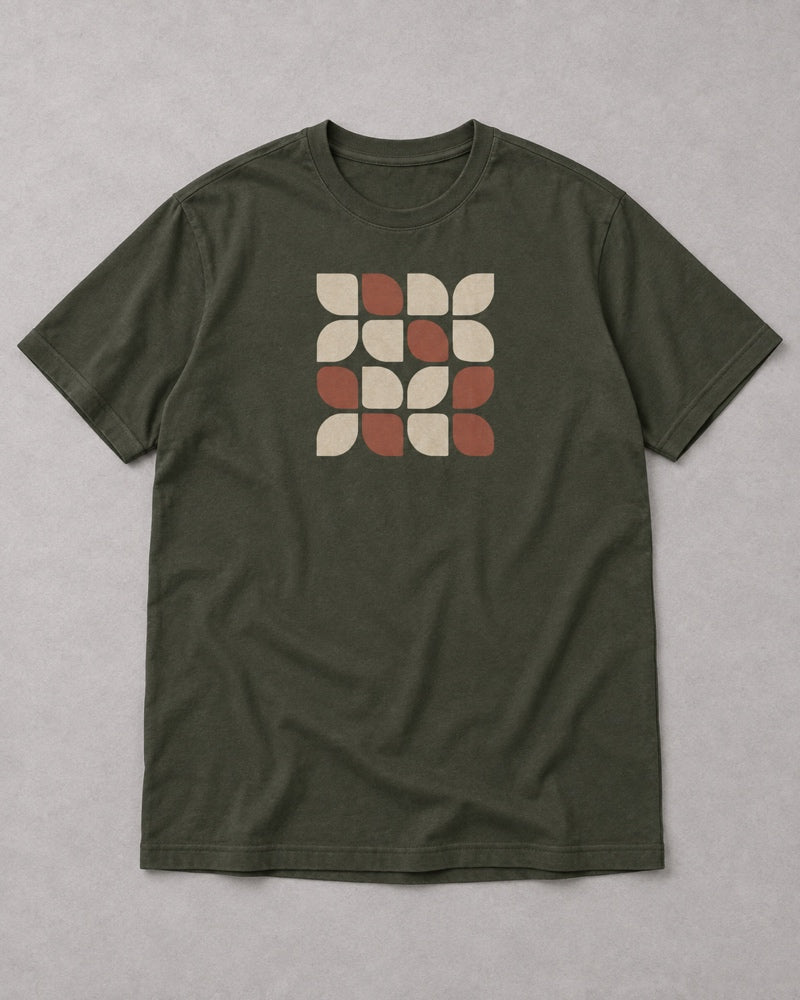 Olive Oat Metro Mosaic T-shirt only, front product view