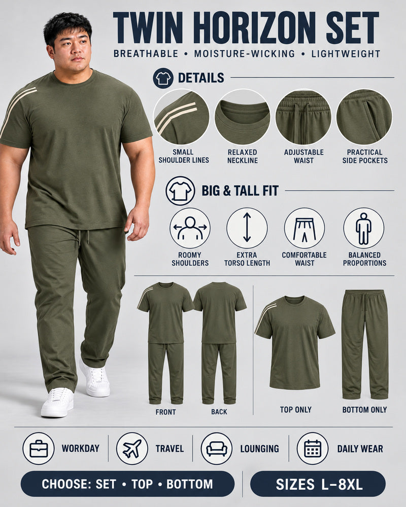Olive Oat Twin Horizon front and back, construction, fit, occasions and Set Top Bottom buying guide