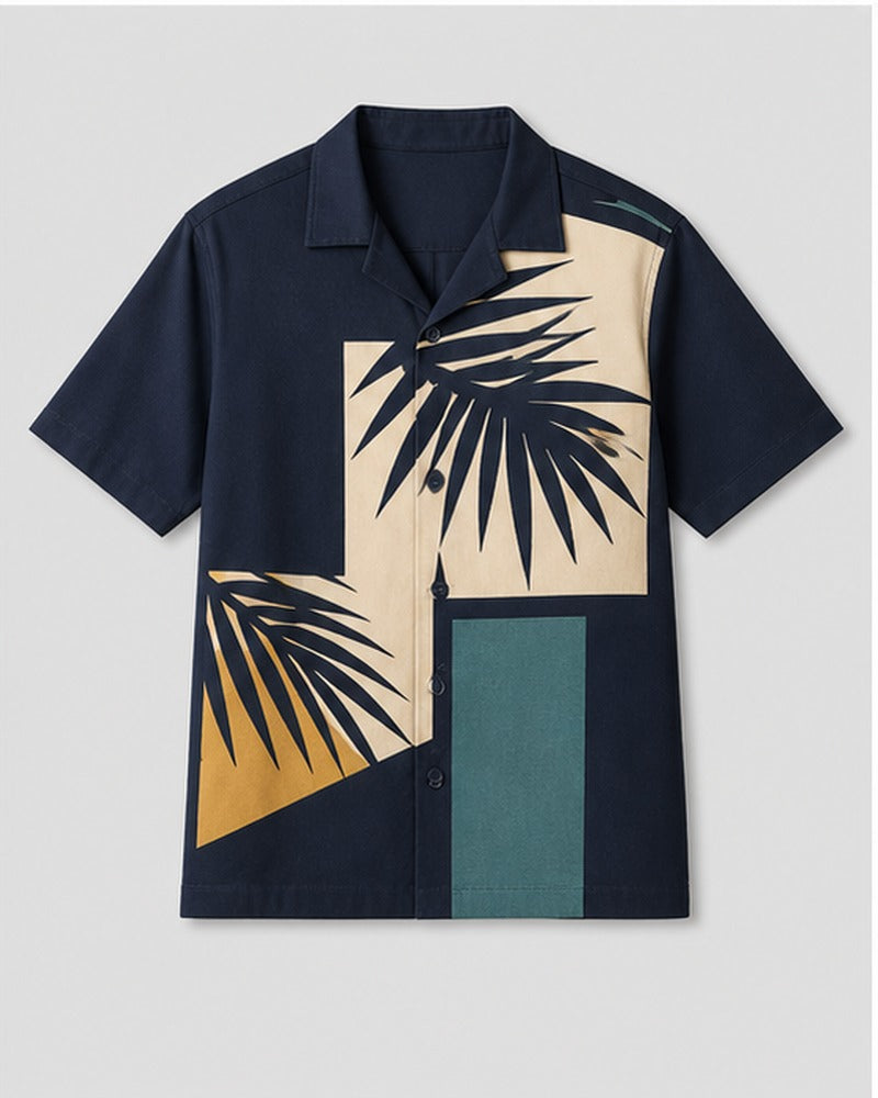 Palm Shadow Mosaic pocket-free big and tall shirt only, front product view
