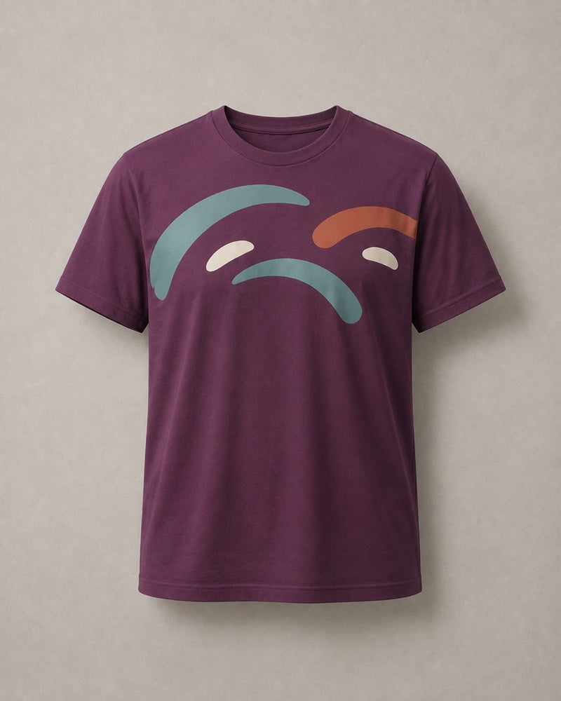 Plum Aqua Boomerang Social T-shirt only, front product view
