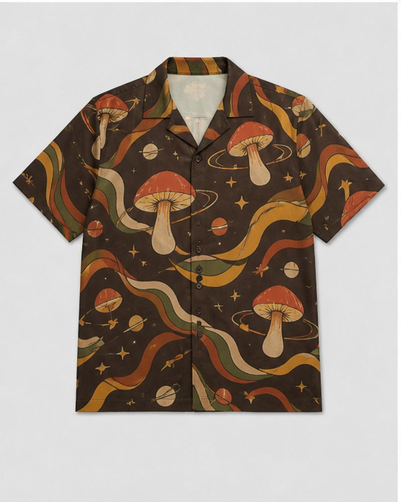 Retro Mushroom Orbit pocket-free big and tall shirt only, front product view