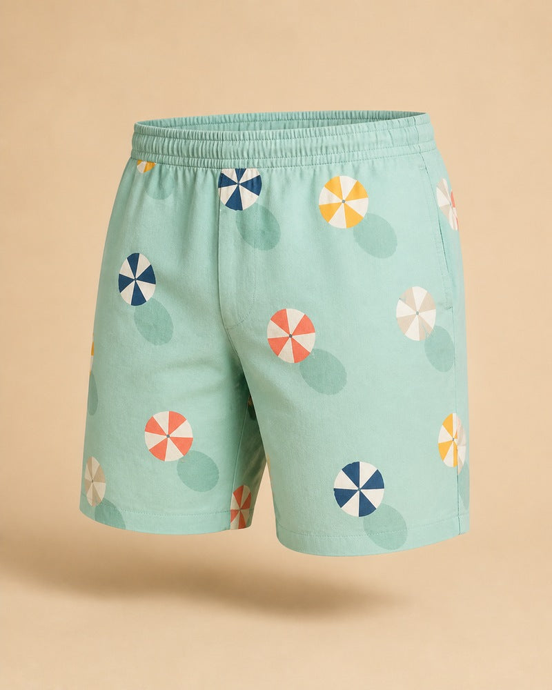 Seafoam Parasol Scatter big and tall shorts only, front product view