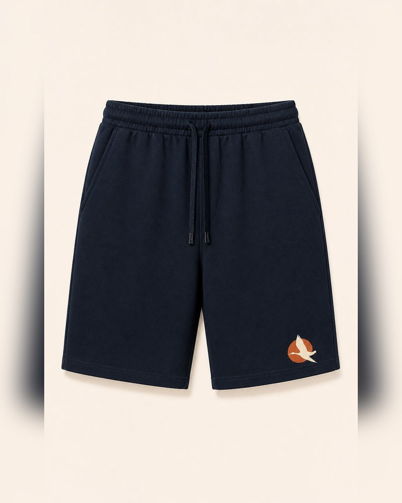 Solar Heron Archive big and tall knee-length shorts only, front product view