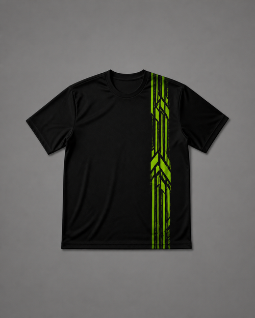 Wasabi Night Shift big and tall black graphic T-shirt, front view