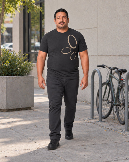 Black Broken Ovals outfit in an everyday setting
