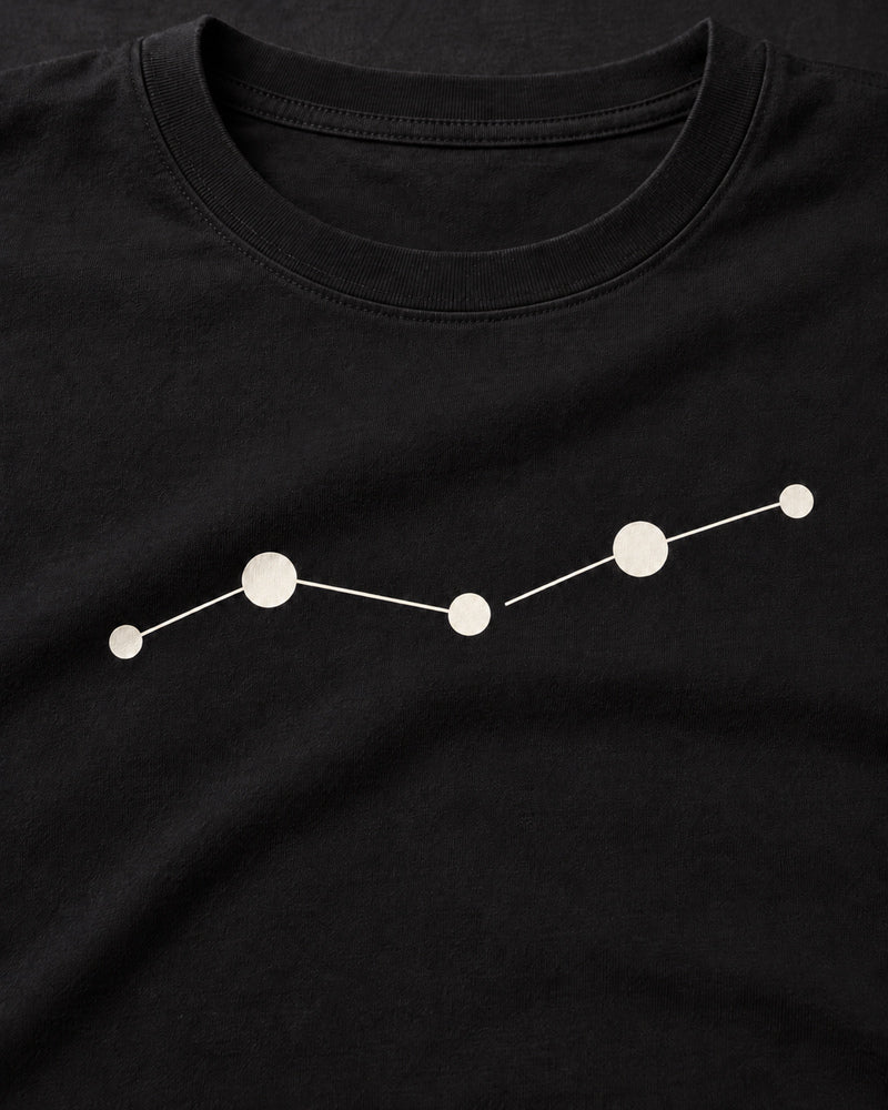 Black Five Node graphic and garment details