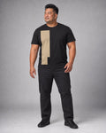 Black Khaki Offset Panel T-shirt and pants outfit