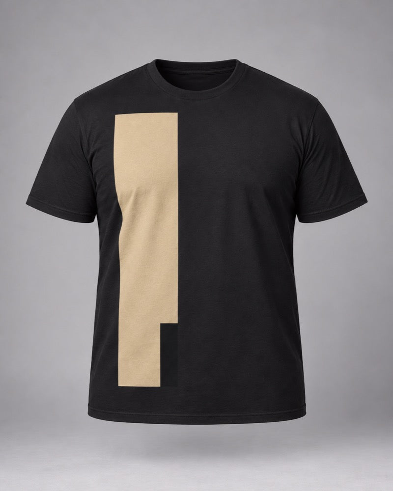 Black Khaki Offset Panel T-shirt only