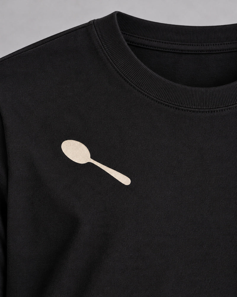 Black Spoon Bend graphic and garment details