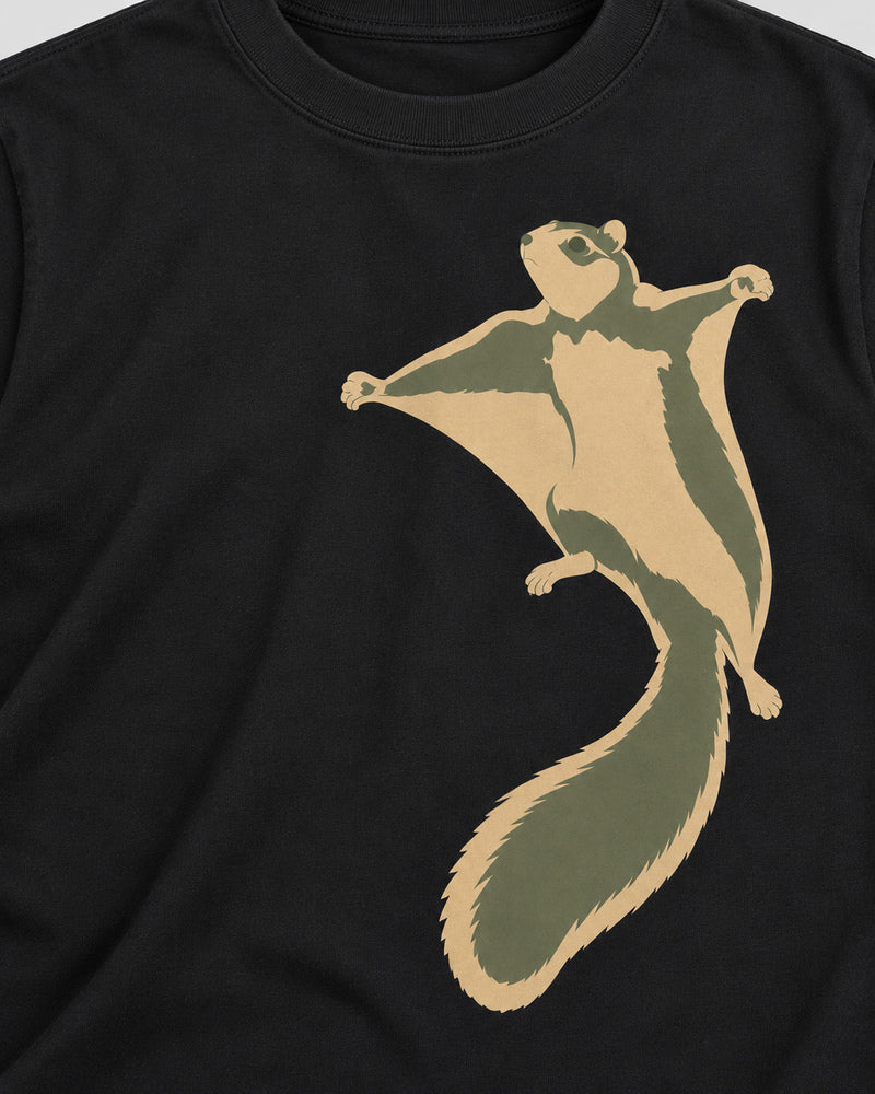 Black Squirrel Glide graphic and garment details