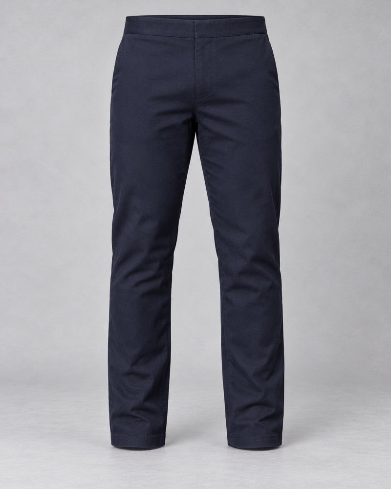 Plain pants paired with Burgundy Navy Curved Field