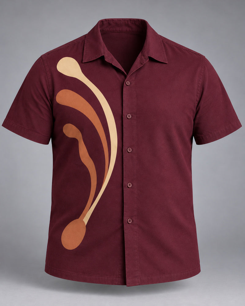 Burgundy Spline Field graphic and garment details