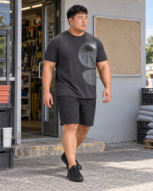 Charcoal Dimple Reflection outfit in an everyday setting